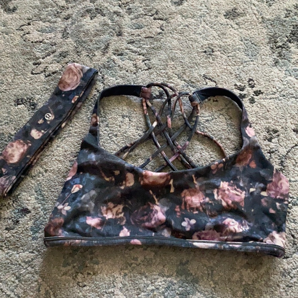 Lululemon “Free to be Wild” bra sz 8 & headband